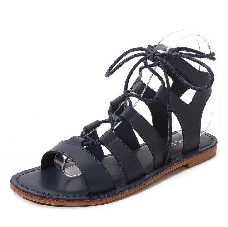 Sandals Flat Strappy Lace Up Sandals