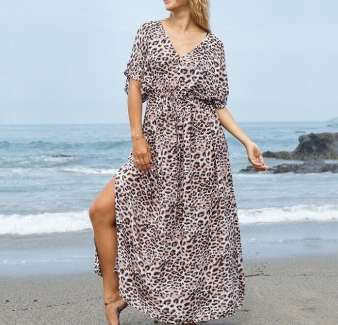 Leopard Print Beach Cover Up