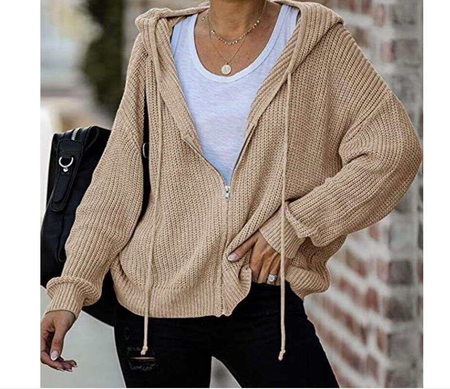 Loose Zipper Hooded Sweater