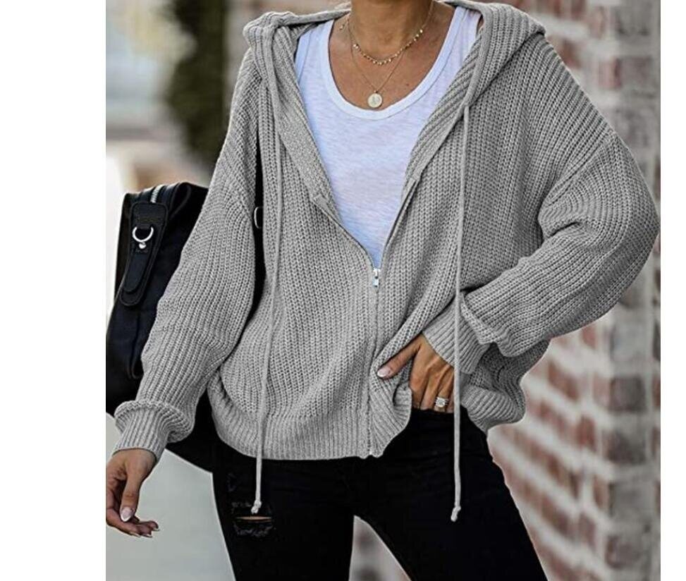 Loose Zipper Hooded Sweater