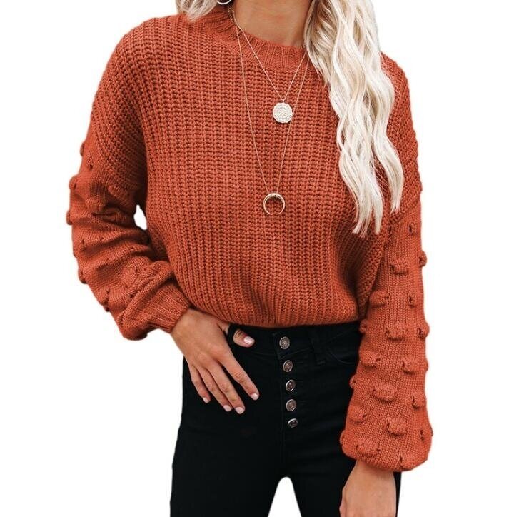 Jacquard Long-Sleeved Knitted Sweater