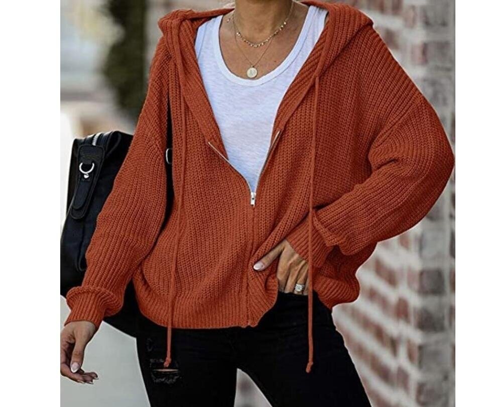 Loose Zipper Hooded Sweater