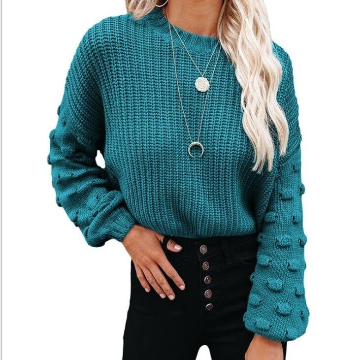 Jacquard Long-Sleeved Knitted Sweater