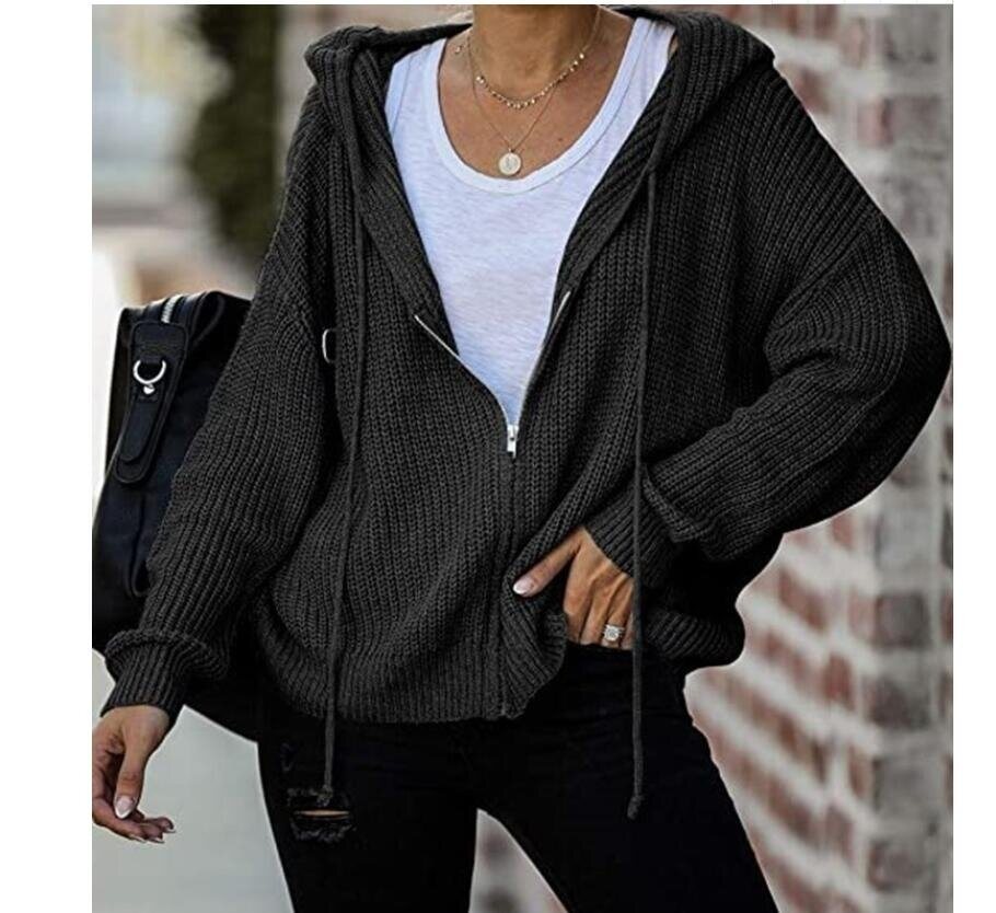 Loose Zipper Hooded Sweater