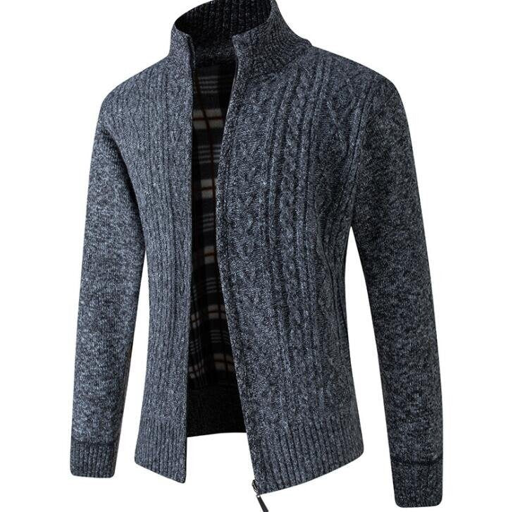 Men's Full Zip Thick Knitt Cardigan Sweaters