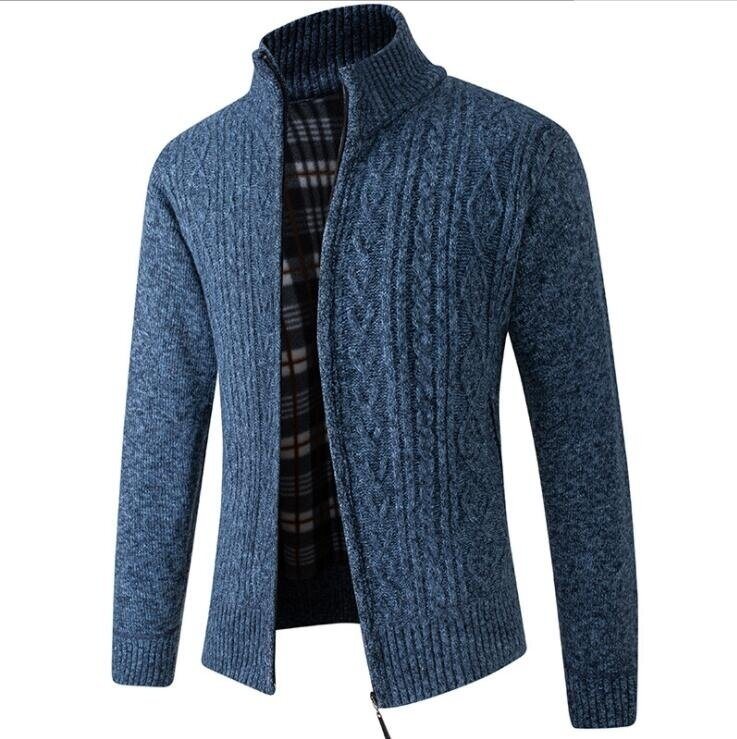 Men's Full Zip Thick Knitt Cardigan Sweaters