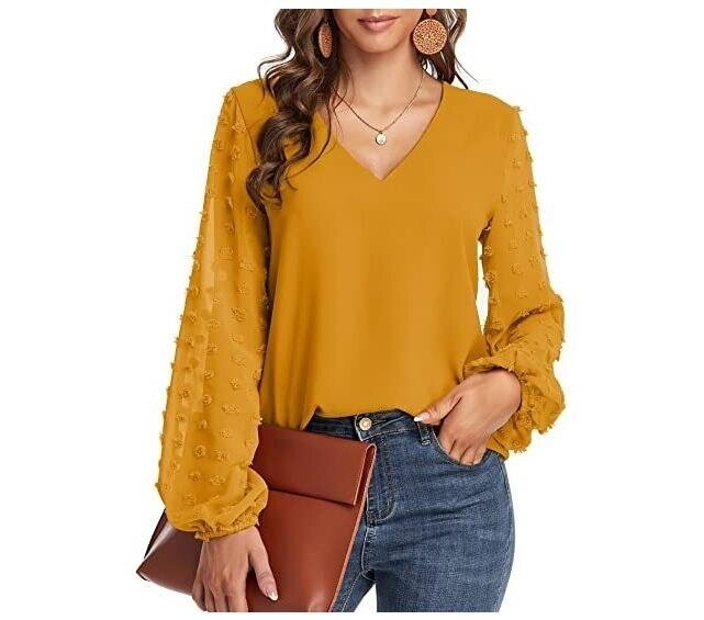 Chiffon Crochet Lace Shirts Flowy Tunic Tops