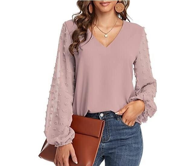 Chiffon Crochet Lace Shirts Flowy Tunic Tops