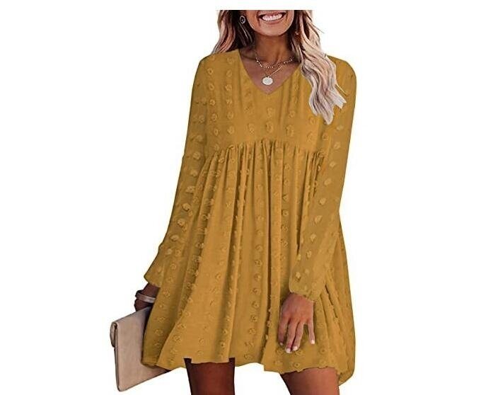 V Neck Casual Loose Flowy Swing Shift Dresses