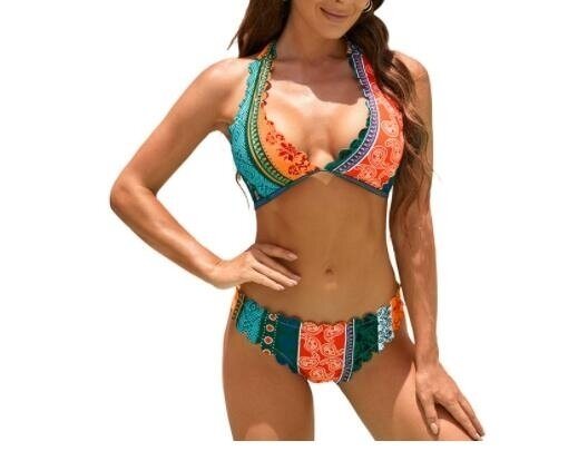 Retro Bathing Suits Floral Bikini Two Piece Swimsuits