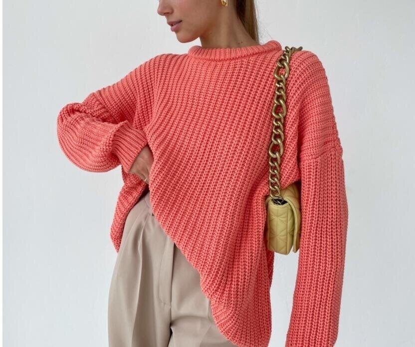 Oversized Ribbed Knit Pullover Sweater Top