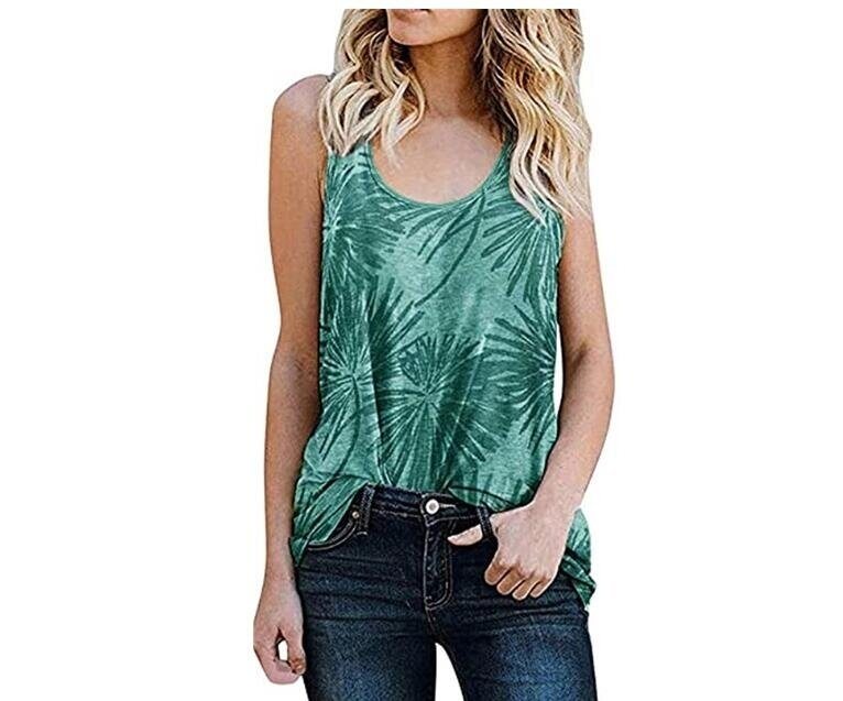 Printed Sleeveless Tank Tops Loose Fit T-Shirt