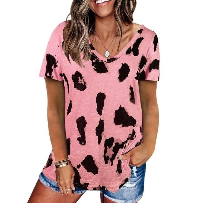 Leopard Print Loose Short Sleeve T-shirt