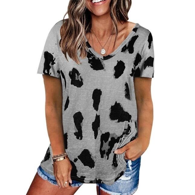 Leopard Print Loose Short Sleeve T-shirt