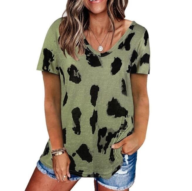 Leopard Print Loose Short Sleeve T-shirt