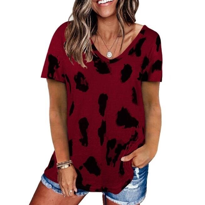 Leopard Print Loose Short Sleeve T-shirt