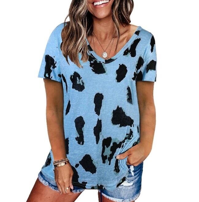 Leopard Print Loose Short Sleeve T-shirt