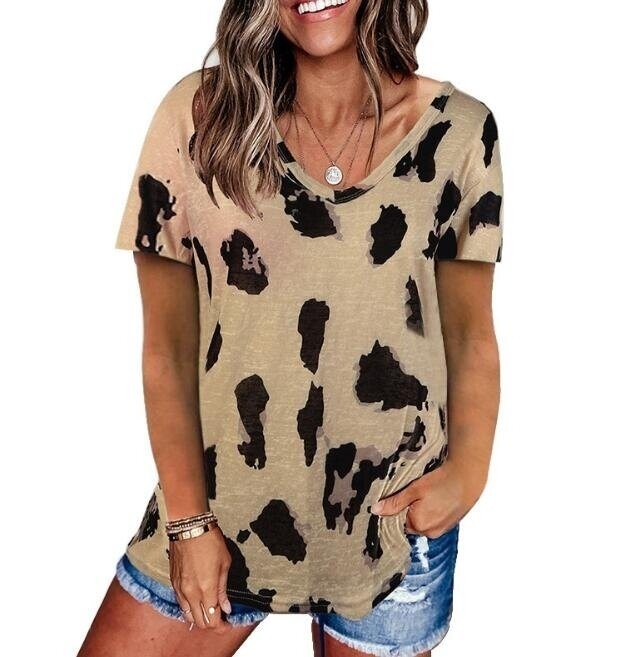 Leopard Print Loose Short Sleeve T-shirt