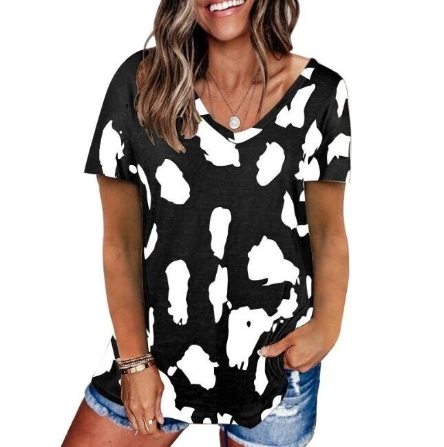 Leopard Print Loose Short Sleeve T-shirt