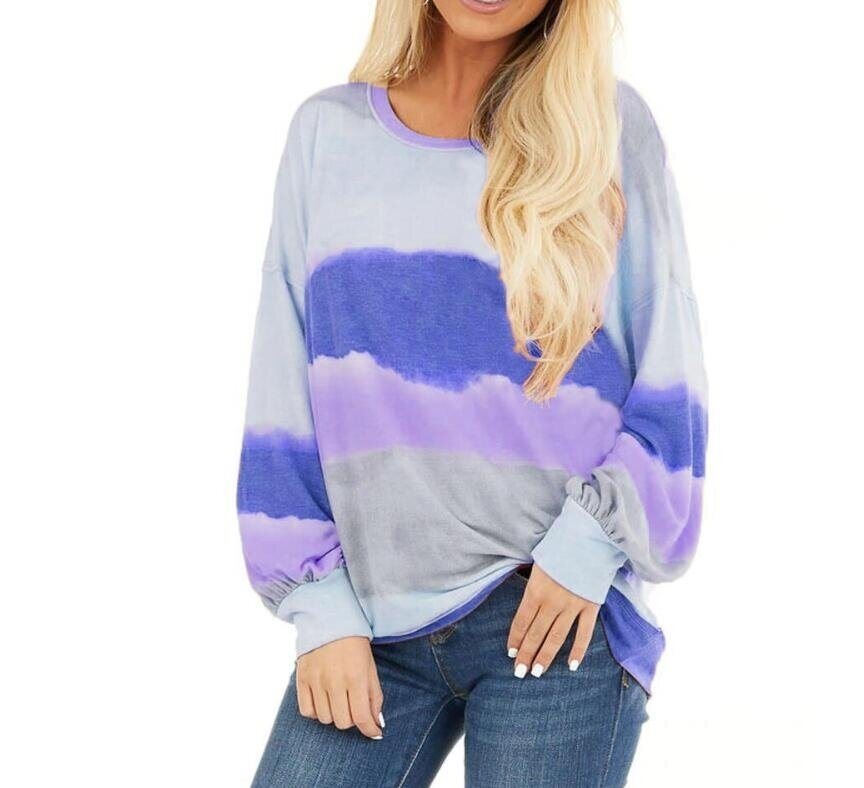 Tie Dye Printed Long Sleeve Sweatshirt Pullover