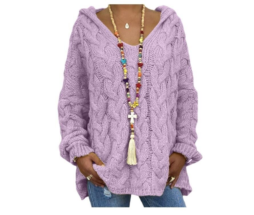 Twist Knit Hoodie Sweater