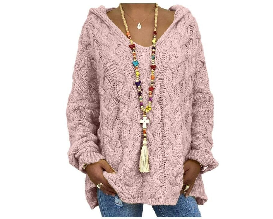 Twist Knit Hoodie Sweater