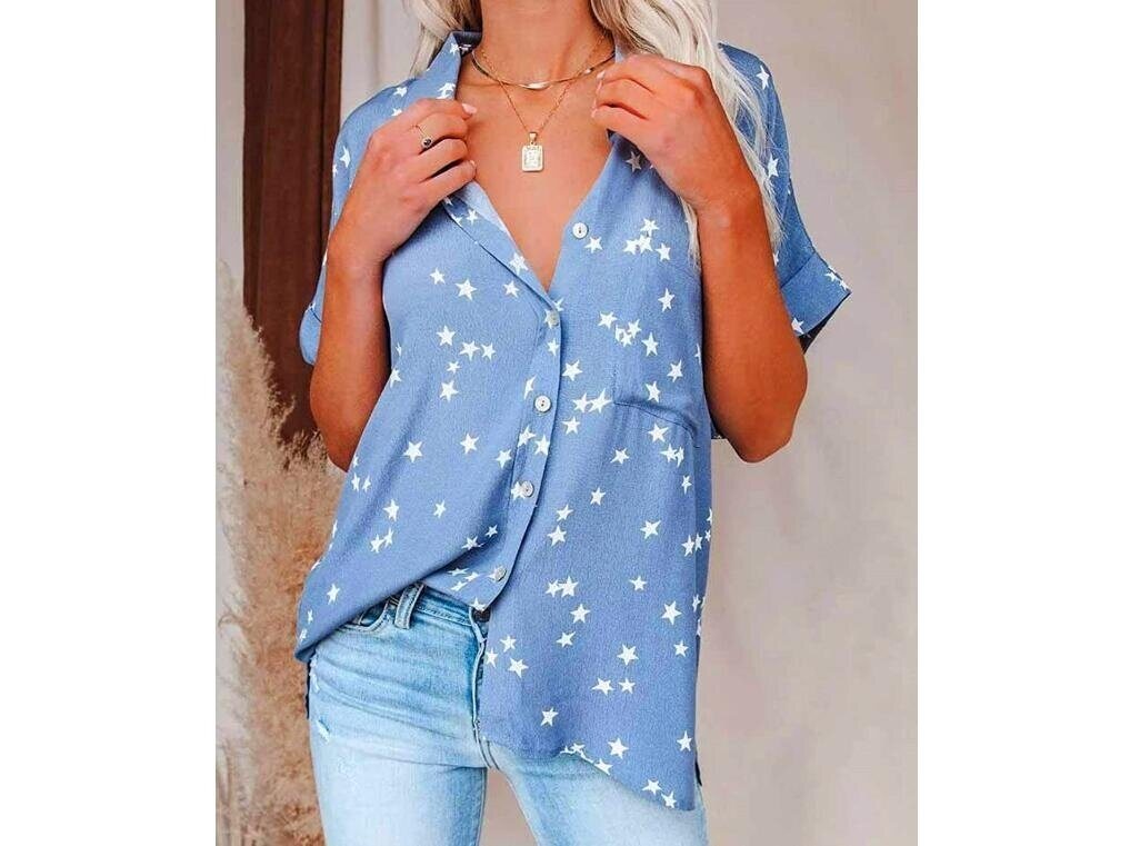 Star Print Short Sleeve Shirt