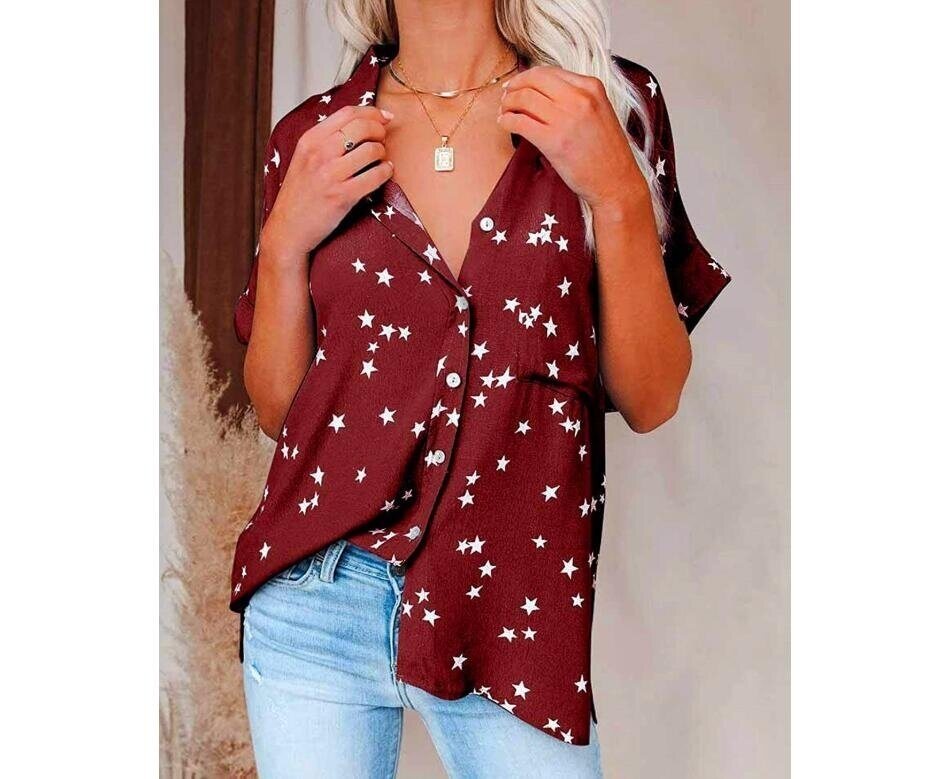 Star Print Short Sleeve Shirt