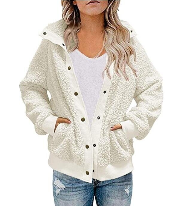 Sherpa Fleece Button Down Coat Outwear