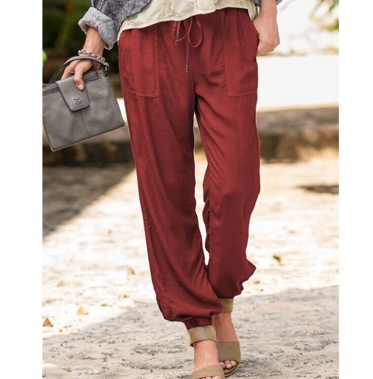 Drawstring Lightweight Casual Pants