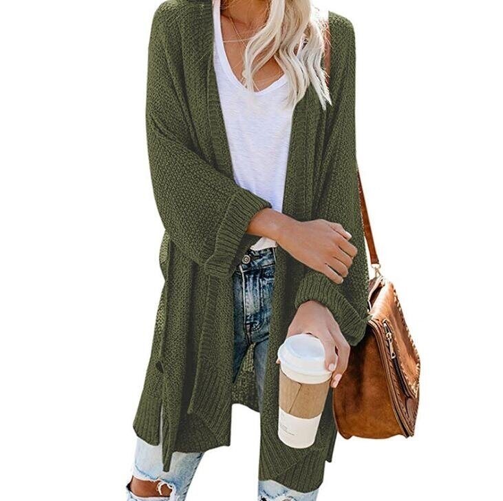 Open Front Knit Cardigan Sweater