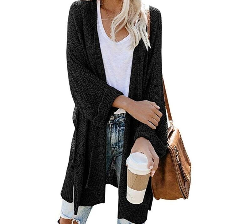 Open Front Knit Cardigan Sweater