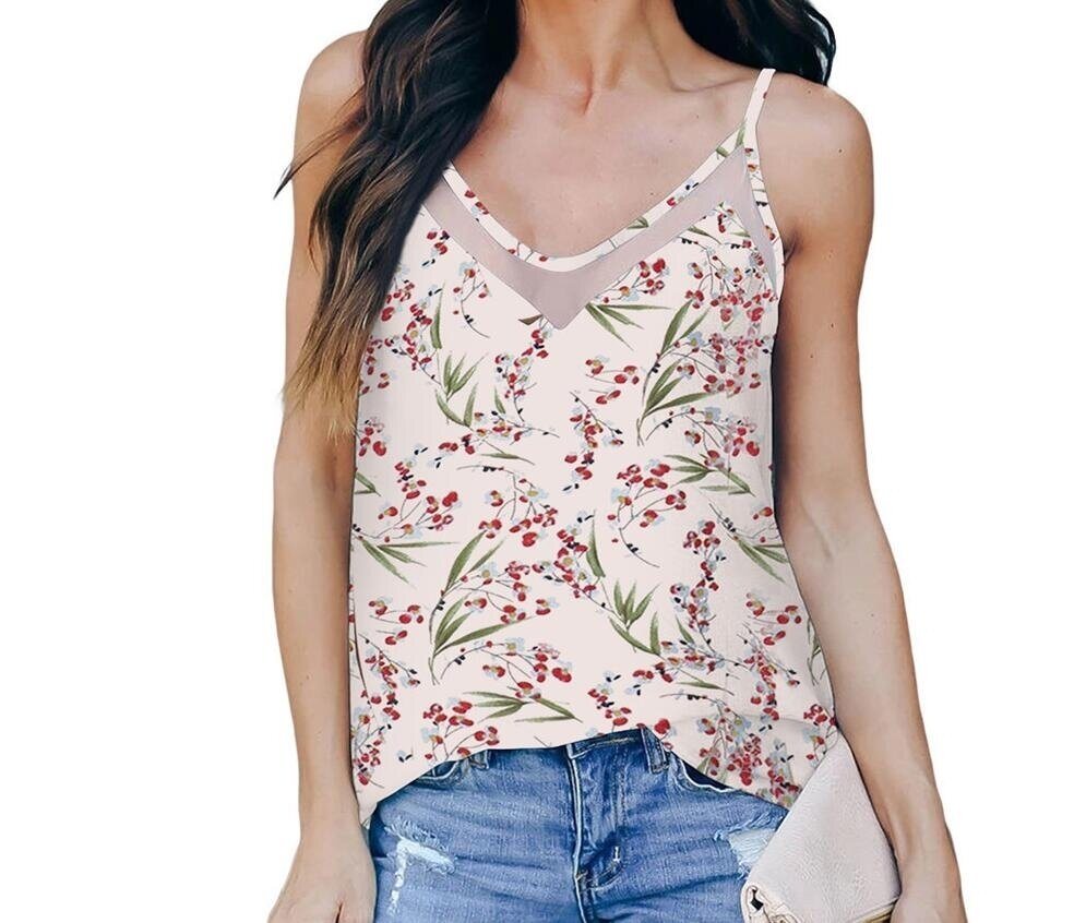 V Neck Sleeveless Strappy Cami Tank