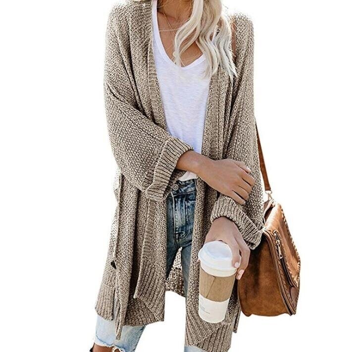 Open Front Knit Cardigan Sweater