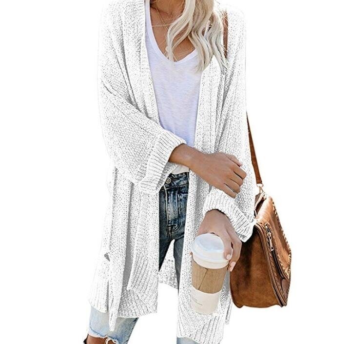 Open Front Knit Cardigan Sweater