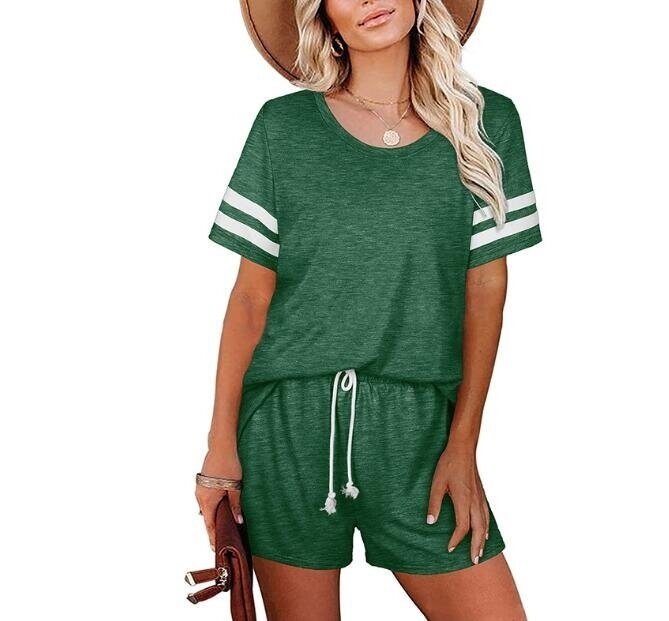 2 Piece T Shirt Short Sleeve Tops and Shorts Set