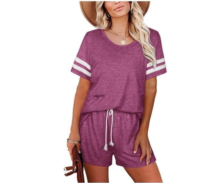 2 Piece T Shirt Short Sleeve Tops and Shorts Set