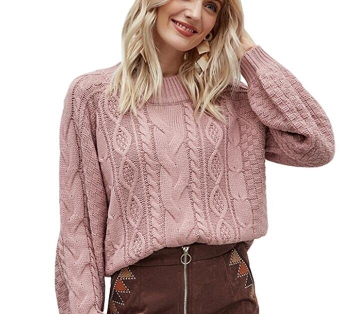 Round Neck Pullover Knit Sweater