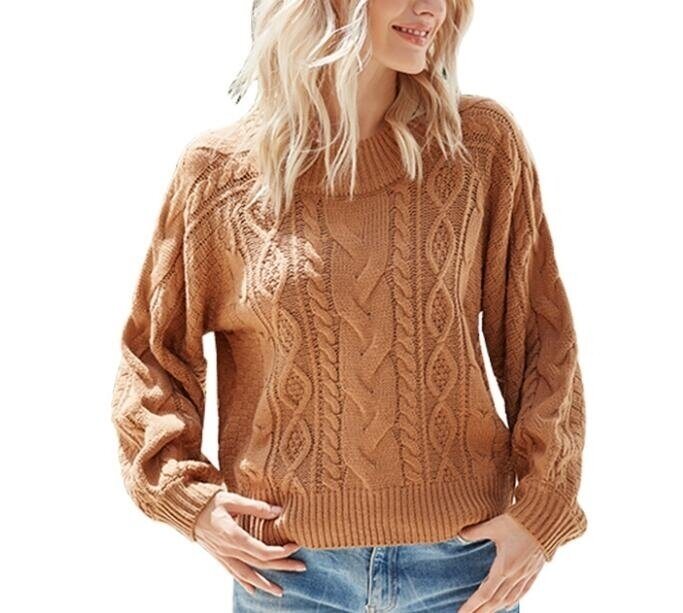 Round Neck Pullover Knit Sweater