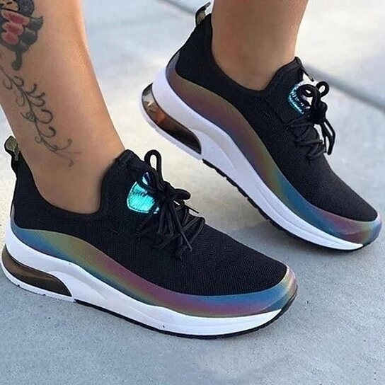 Rainbow Breathable Sneakers, Sizes 5-11