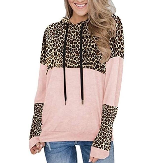 Leopard Print Pullover Hoodie Sweater