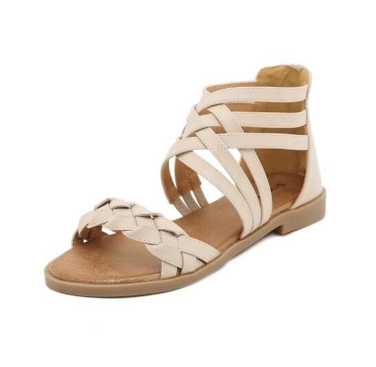 Leather Woven Vintage Flat Sandals