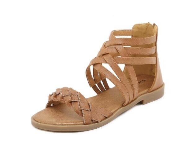 Leather Woven Vintage Flat Sandals