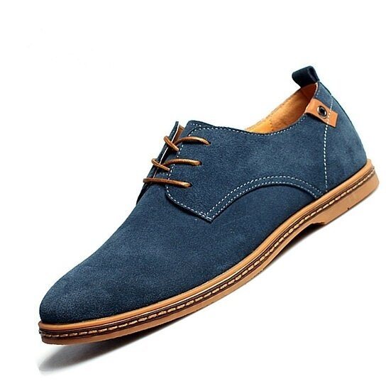 Men Casual Shoes Flats Suede Oxfords Leather Shoes Size 38-48