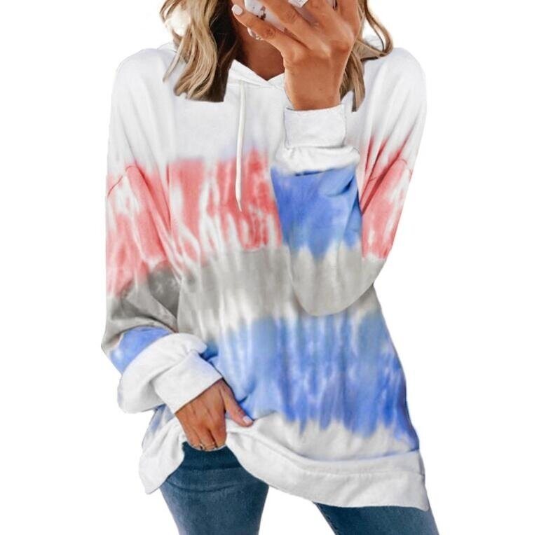 Tie-dye Printed Hooded Casual Sweatshirt