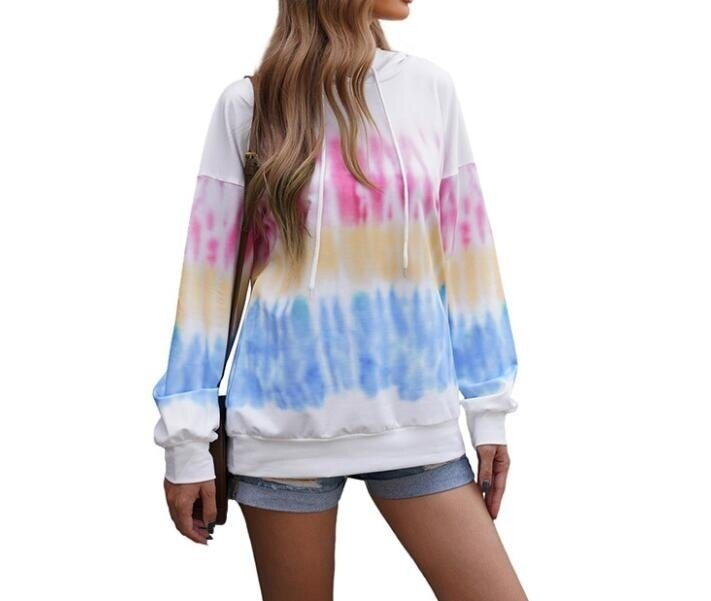 Tie-dye Printed Hooded Casual Sweatshirt