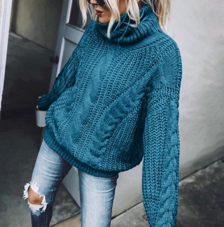 Turtleneck Knitted Sweater Tops