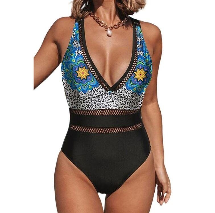 One Piece Retro Printed Slimming Swimsuit