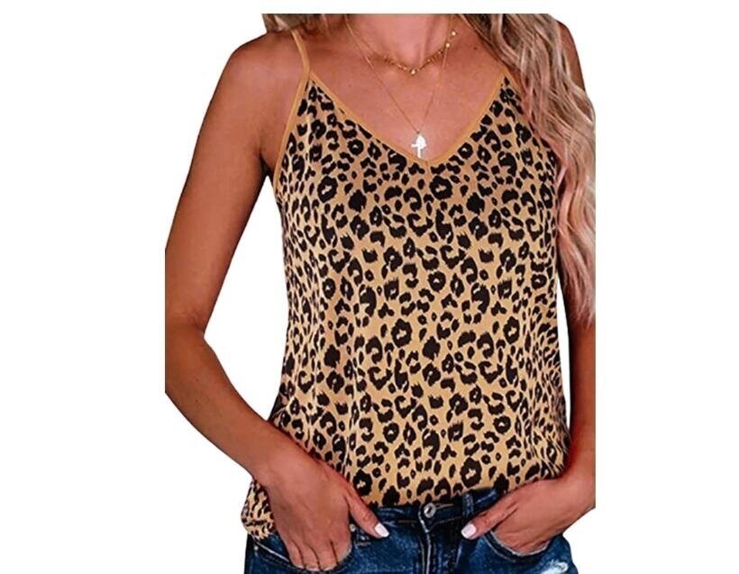 Leopard Print V-neck sling Tank Loose Top