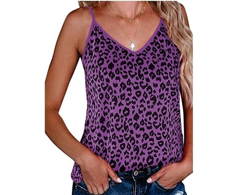 Leopard Print V-neck sling Tank Loose Top